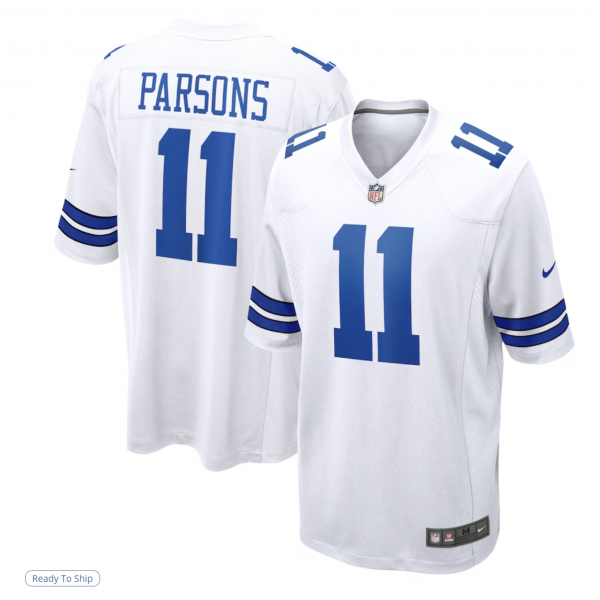 Men's Dallas Cowboys Micah Parsons Nike White Game Jersey Men's Dallas Cowboys Micah Parsons Nike White Game Jersey
