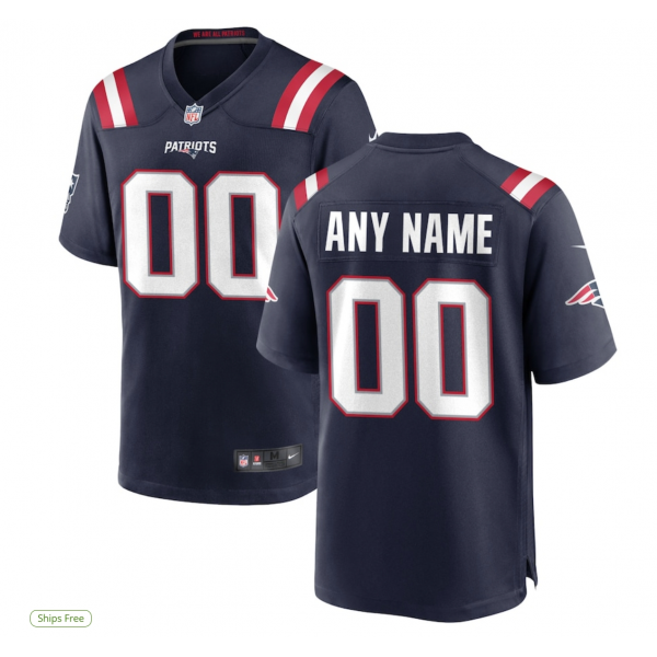 Men's New England Patriots Nike Alternate Custom Jersey Men's New England Patriots Nike Alternate Custom Jersey