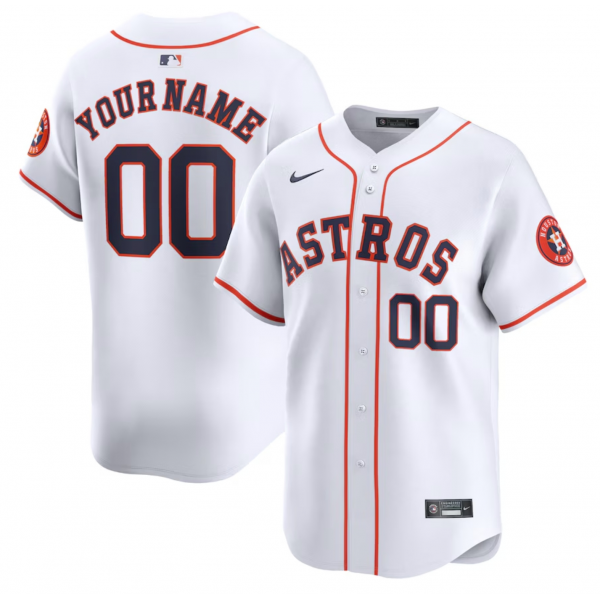 Men's Houston Astros Nike White Home Limited Custom Jersey Men's Houston Astros Nike White Home Limited Custom Jersey
