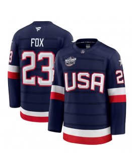 Men's USA Adam Fox Fanatics Navy 2025 4 Nations Face-Off Premium Jersey