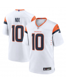 Men's Denver Broncos Bo Nix Nike White Game Jersey Men's Denver Broncos Bo Nix Nike White Game Jersey