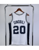Men's San Antonio Spurs Manu Ginobli White 2002/03 Hardwood Classics Swingman Jersey