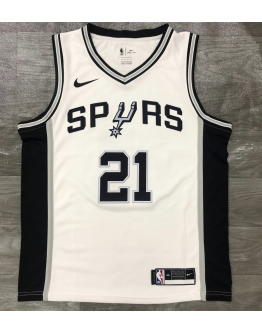 Men's San Antonio Spurs Tim Duncan White NBA Game Jersey
