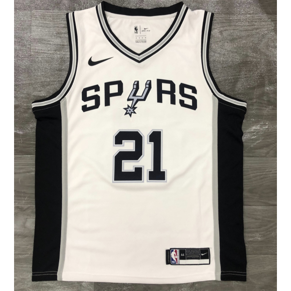 Men's San Antonio Spurs Tim Duncan White NBA Game Jersey
