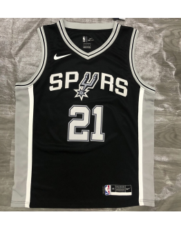 Men's San Antonio Spurs Tim Duncan Black NBA Game Jersey