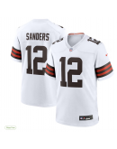 Men's Cleveland Browns Shedeur Sanders Nike White 2025 NFL Draft Game Jersey