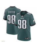Men's Philadelphia Eagles Jalen Carter Nike Midnight Green Team Game Jersey
