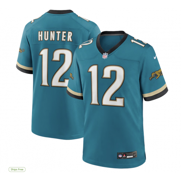 Men's Jacksonville Jaguars Travis Hunter Nike Teal 2025 NFL Draft First Round Pick 2nd Alternate Game Jersey