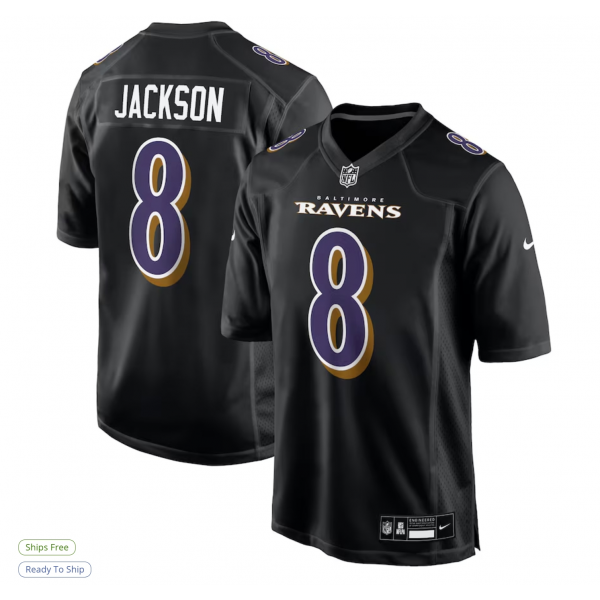 Men's Baltimore Ravens Lamar Jackson Nike Carbon Black Fashion Jersey