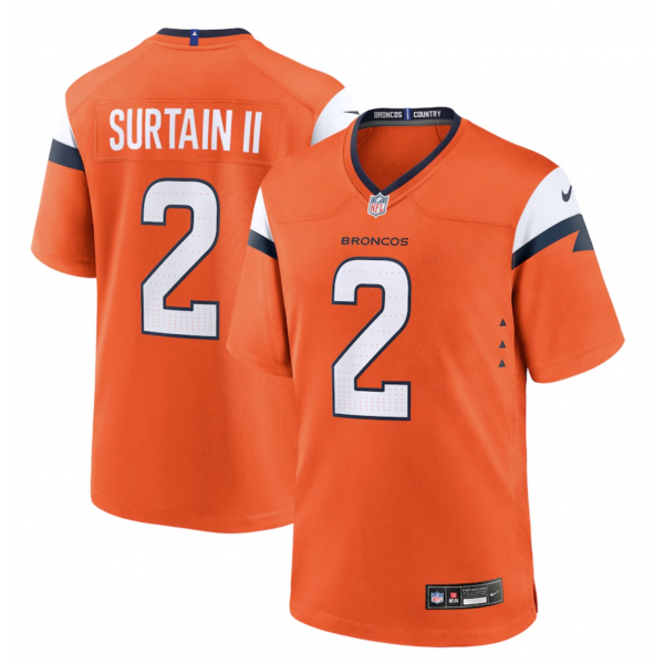 Men's Denver Broncos Patrick Surtain II Nike Orange Mile High Collection Game Jersey