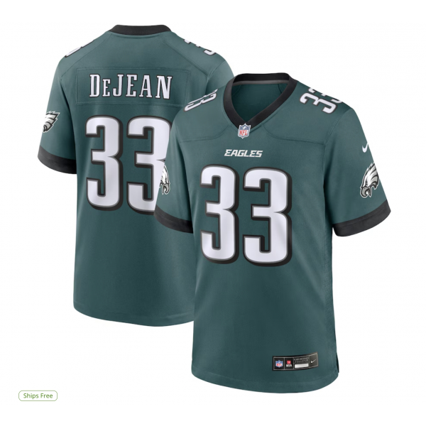 Men's Philadelphia Eagles Cooper DeJean Nike Green Game Jersey