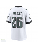 Men's Philadelphia Eagles Saquon Barkley Nike White White Game Jersey