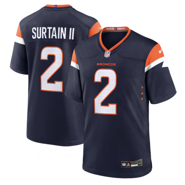 Men's Denver Broncos Patrick Surtain II Nike Navy Mile High Collection Alternate Game Jersey