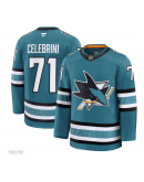 Men's San Jose Sharks Macklin Celebrini Fanatics Teal Home Premium Jersey