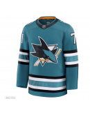 Men's San Jose Sharks Macklin Celebrini Fanatics Teal Home Premium Jersey