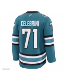 Men's San Jose Sharks Macklin Celebrini Fanatics Teal Home Premium Jersey
