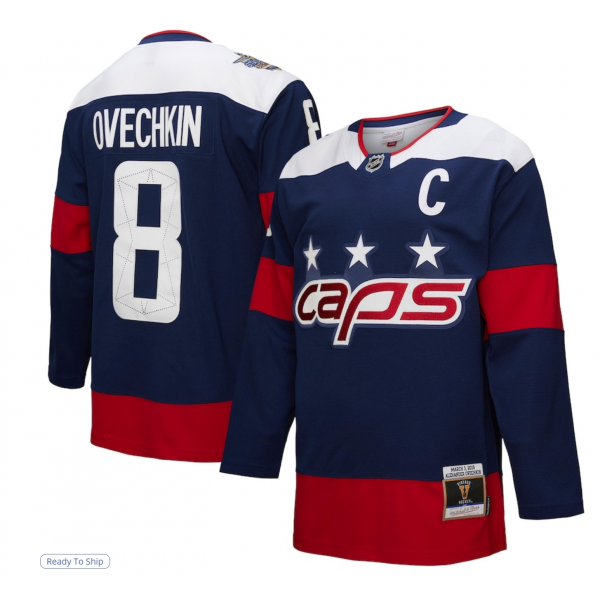 Men's Washington Capitals Alexander Ovechkin Mitchell & Ness Navy Power Play Jersey