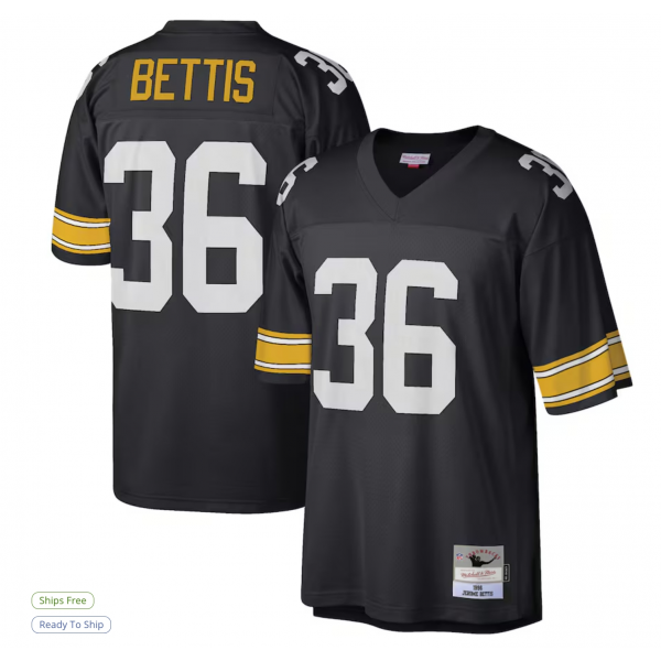 Men's Pittsburgh Steelers Jerome Bettis Mitchell & Ness Black Big & Tall 1996 Retired Player Replica Jersey
