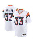Men's Denver Broncos Javonte Williams Nike White Mile High Collection Game Jersey
