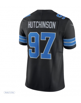 Men's Detroit Lions Aidan Hutchinson Nike Black 2nd Alternate Limited Jersey