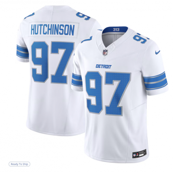 Men's Detroit Lions Aidan Hutchinson Nike White Limited Jersey