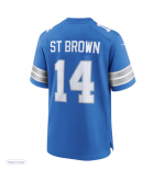 Men's Detroit Lions Amon-Ra St. Brown Nike Blue Game Jersey Men's Detroit Lions Amon-Ra St. Brown Nike Blue Game Jersey