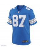 Men's Detroit Lions Sam LaPorta Nike Blue Game Jersey Men's Detroit Lions Sam LaPorta Nike Blue Game Jersey