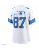 Men's Detroit Lions Sam LaPorta Nike White White Game Jersey