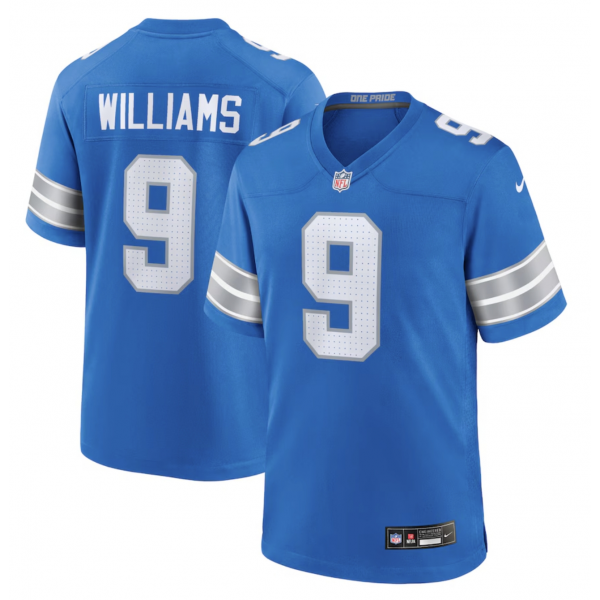 Men's Detroit Lions Jameson Williams Nike Blue Game Jersey Men's Detroit Lions Jameson Williams Nike Blue Game Jersey