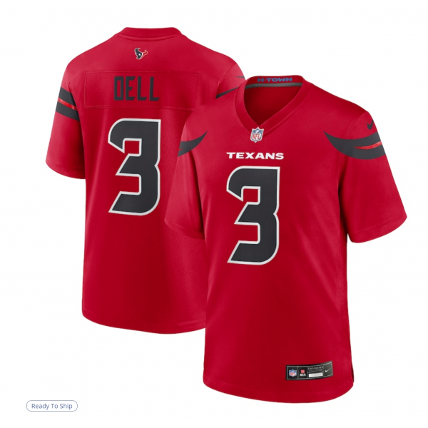 Men's Houston Texans Tank Dell Nike Red Alternate Game Jersey