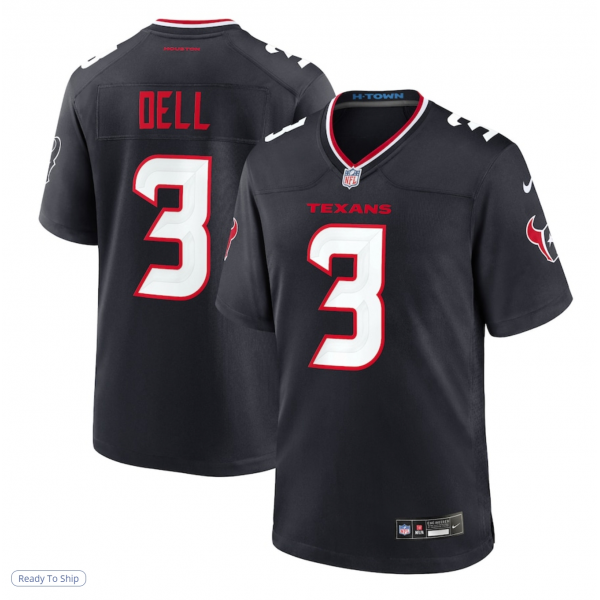 Men's Houston Texans Tank Dell Nike Navy Game Jersey