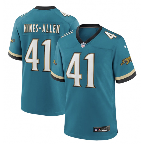 Men's Jacksonville Jaguars Josh Hines-Allen Nike Teal Prowler Throwback Player Game Jersey