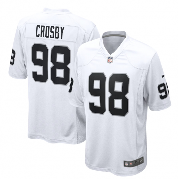Men's Las Vegas Raiders Maxx Crosby Nike White Game Jersey Men's Las Vegas Raiders Maxx Crosby Nike White Game Jersey