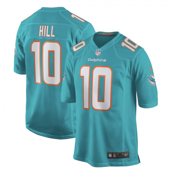 Men's Miami Dolphins Tyreek Hill Nike Aqua Game Jersey