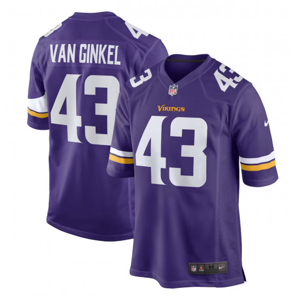 Men's Minnesota Vikings Andrew Van Ginkel Nike Purple Team Game Jersey
