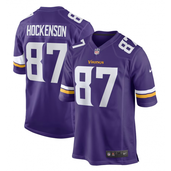Men's Minnesota Vikings T.J. Hockenson Nike Purple Game Player Jersey