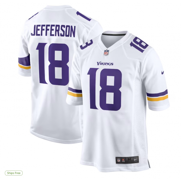 Men's Minnesota Vikings Justin Jefferson Nike White Game Player Jersey