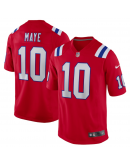 Men's New England Patriots Drake Maye Nike Red Player Game Jersey