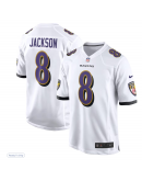 Men's Baltimore Ravens Lamar Jackson Nike White Game Jersey Men's Baltimore Ravens Lamar Jackson Nike White Game Jersey