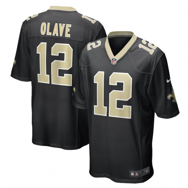 Men's New Orleans Saints Chris Olave Nike Black Player Game Jersey