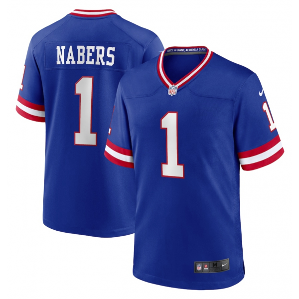 Men's New York Giants Malik Nabers Nike Royal 2nd Alternate Game Jersey