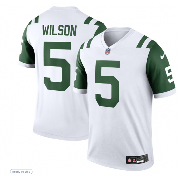 Men's New York Jets Garrett Wilson Nike White Alternate Legend Player Performance Top