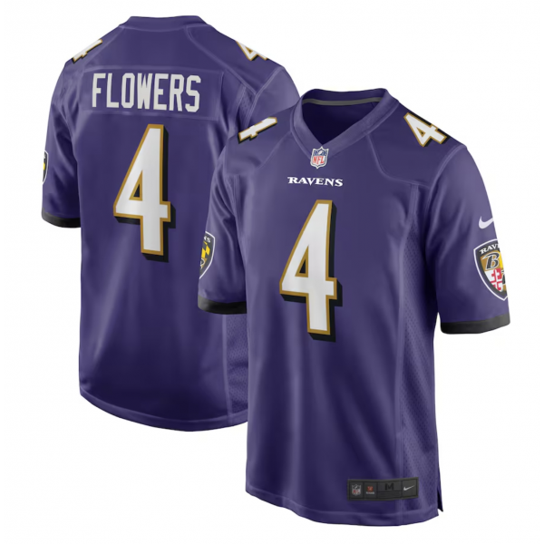 Men's Baltimore Ravens Zay Flowers Nike Purple Game Jersey