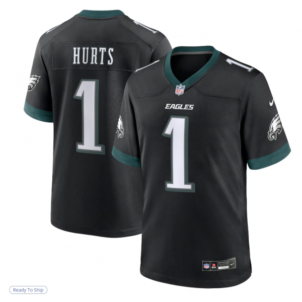 Men's Philadelphia Eagles Jalen Hurts Nike Black Alternate Game Jersey