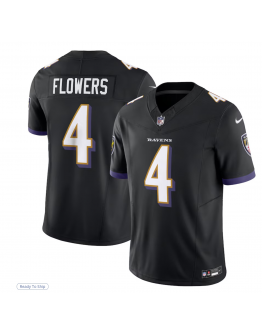 Men's Baltimore Ravens Zay Flowers Nike Black Alternate Limited Jersey