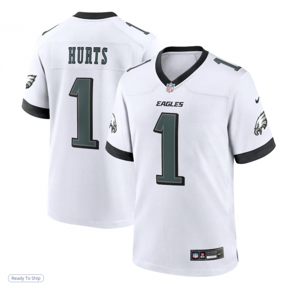 Men's Philadelphia Eagles Jalen Hurts Nike White White Game Jersey