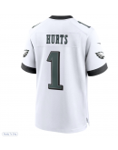 Men's Philadelphia Eagles Jalen Hurts Nike White White Game Jersey