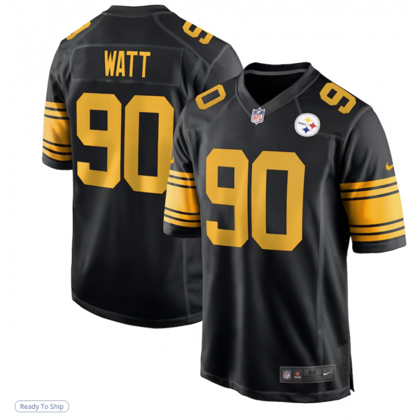 Men's Pittsburgh Steelers T.J. Watt Nike Black Alternate Game Jersey