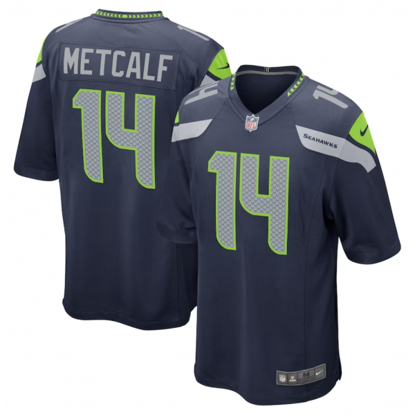 Men's Seattle Seahawks DK Metcalf Nike College Navy Game Jersey