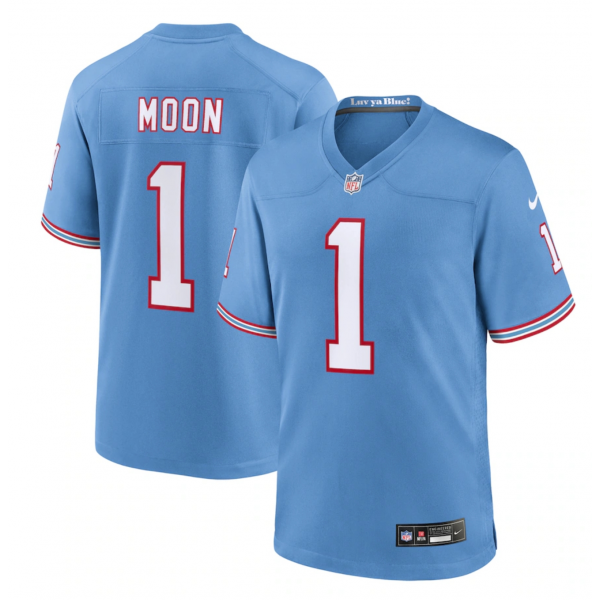 Men's Tennessee Titans Warren Moon Nike Light Blue Oilers Throwback Retired Player Game Jersey